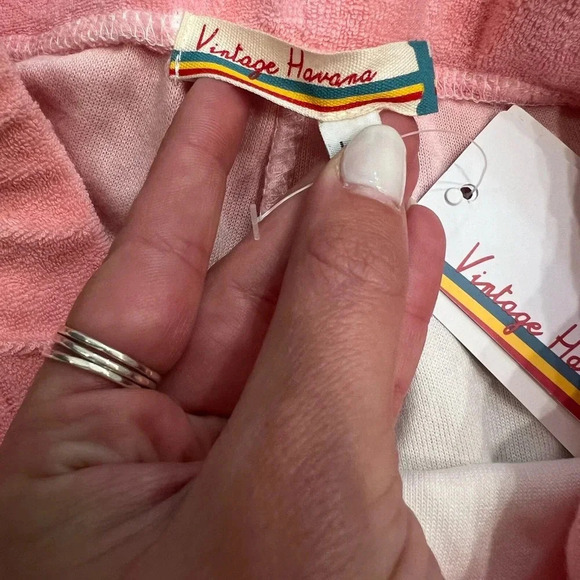 NWT Vintage Havana Peach Ombré Ruffle Terry Track Shorts - Picture 4 of 9